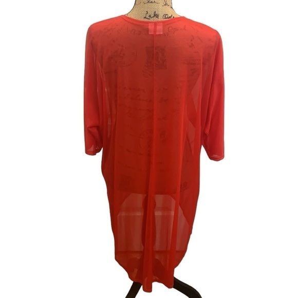 LULAROE Sheer Red Lindsay Kimono Cover Size S‎ - Picture 3 of 6